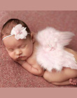 Moda Newborn Baby Kids Pióro Koronka Pałąk i Angel Wings Kwiaty Zdjęcie Rekwizyty newborn fotografia rekwizyty