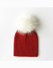 Dziecko Cap Faux Fur Hat Dla Dziewczynek I Chłopców Szydełka Pomponem Bobble Dzieci Czapka Z Dzianiny Zimowych Dla Dzieci Kapelu