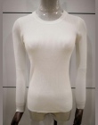 9 kolory jesień zima Kobiety panie z długim rękawem o szyi podkreślająca dzianiny krótki sweter top femme koreański pociągnij mo