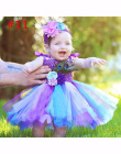 Dziewczyny Rainbow Fairy Fluffy Tutu Sukienka Sukienka z Pasującymi Pałąk Maluch Dziecka Halloween Urodziny Zdjęcie Kostium TS12