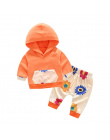 Top i Top Moda Słodkie Infant Newborn Baby Girl Ubrania Bawełniane Dla Dzieci Dres Z Kapturem Bluza Spodnie W Paski 2 sztuk Outf