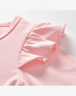 3 Sztuk Newborn Baby Girl Odzież Różowy Rękaw Wzburzyć Topy + Spodnie + Pałąk Geometryczne Niemowlę Maluch Dziewczynek Ubrania z
