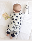 2018 Hot sprzedaży Mody Baby Boy Dziewczyna Odzież Newborn Maluch długimi rękawami Dot kombinezon Odzież Dla Niemowląt set Outfi