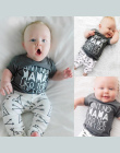 Newborn Baby Boy Dziewczyna Odzież Ustaw Mama chłopiec 2018 Bawełna Lato T-shirt + Strzałka Spodnie 2 sztuk niemowlę Toddle Odzi