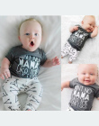 Newborn Baby Boy Dziewczyna Odzież Ustaw Mama chłopiec 2018 Bawełna Lato T-shirt + Strzałka Spodnie 2 sztuk niemowlę Toddle Odzi