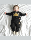 2018 baby boy z długimi rękawami odzież top + spodnie 2 sztuk sport garnitur dla dzieci ubrania zestaw noworodka korony odzież d