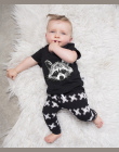 2 sztuk Newborn Baby Boy Ubrania Krótki Rękaw Lisa Pinrt T-shirt Topy + Legging Spodnie Niemowlę Maluch Odzież Zestaw