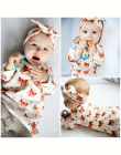 Baby girl ubrania z długim rękawem fox drukowane sukienka + pałąk dzieci 2 sztuk garnitur noworodka berbeć dziewczynek ubrania