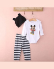 Noworodka Zestawy Dla niemowląt 3 sztuk Lato Casual Bawełniane Chłopięce Ubrania Kreskówki Mickey Body Z Długim Rękawem + Spodni