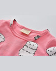 Odzież dla niemowląt 2 Sztuk Cute Cartoon Lodów Druku Newborn Baby Dziewczyny Ubrania Z Długim Rękawem T-shirt Topy Spodnie Malu