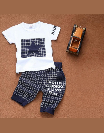Newborn Baby boy ubrania Gwiazda Drukowane dzieci odzież ustaw lato topy + spodnie garnitur outfit tiny bawełny niemowląt odzież