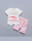 Newborn Baby Boy Ubrania Odzież Dla Niemowląt Lato Krótki Rękaw Koszulki Topy Paski Spodnie Dzieci Bébés SuitsToddler Stroje Zes