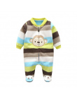 3 m-12 m Baby Pajacyki Zima Ciepły Polar Odzież Zestaw dla Chłopców Cartoon Monkey Niemowląt Dziewczyny Ubrania Noworodka kombin