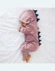 Noworodka Baby Boy Dziewczyna Dinozaurów Z Kapturem Romper Kombinezon Outfits Ubrania Z Długim Rękawem Solidna Baby Pajacyki Cas