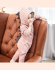Noworodka Baby Boy Dziewczyna Dinozaurów Z Kapturem Romper Kombinezon Outfits Ubrania Z Długim Rękawem Solidna Baby Pajacyki Cas