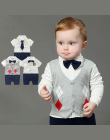 Newborn Baby Boy Pajacyki 100% Bawełna Krawat Gentleman Garnitur Łuk Rozrywka Body Suit Odzież Kombinezon Dla Niemowląt Maluch C