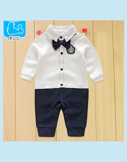 Newborn Baby Boy Pajacyki 100% Bawełna Krawat Gentleman Garnitur Łuk Rozrywka Body Suit Odzież Kombinezon Dla Niemowląt Maluch C