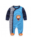 Baby Pajacyki Body suits Pokrywa Newborn chłopcy dziewczyny one-pieces Ubrania paskiem drukowane dziecko zima sleepsuits ropa be