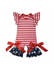 Ameryka Patriotyczne Dziecięce Ubrania Noworodka Odzież w 4th of July Dziecko suknia Romper flutter rękawem capris leg romper dz