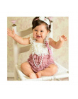 Baby Pajacyki Koronki Koronki z Ramiączkami Romper Ribbon Bow Kids Kombinezon Dla Niemowląt Dziewczynek Lace Ruffled Petti Rompe