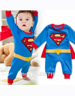 Hot! 2015 Nowych Moda Cartoon Superman Batman Baby Boy Pajacyki Bawełniane Dla Dzieci Chłopcy Odzież Kombinezon Baby Gilr Romper