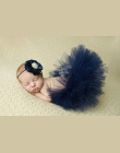 NOWY 4 Kolory Noworodka Spódnica Tutu Z Pasującymi Kwiat Pałąk Oszałamiająca Newborn Photo Prop Dziewczyna Spódnica Tutu