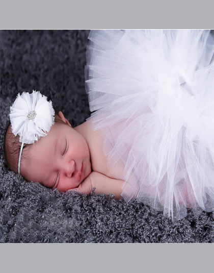 Zestaw Dla Niemowląt Fotografia Rekwizyty Newborn Baby Dziewczyny Ubrania Spódnica Tutu Spódnica + Pałąk Ustawić Odzież BM88