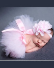 Newborn Fotografia Rekwizyty Niemowlę Kostium Outfit Księżniczka Cute Handmade Kwiat Cap Dziewczynko Lato Mesh Tutu Spódnica JK9