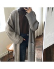 Koreański Długi Sweter Kobiety Jesień 2017 Moda Długi Sweter Z Dzianiny Kobieta Powiększone Topy Przypadkowy Upadek Czarny Płasz