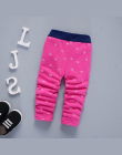 BibiCola Dziewczynek cartoon legginsy spodnie dziecięce spodnie zimowe ciepłe dot plus aksamitna grube legginsy spodnie malucha 