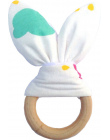 Baby Boy Bunny Ear Gryzak-Bezpieczne Organicznych Drewna Ząbkowanie Pierścień, Ryby, Pled, Wybór Kolorów, prysznic Prezent