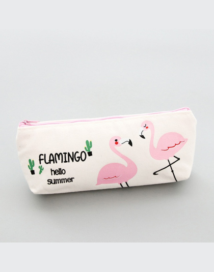 1 Sztuk Kawaii Piórnik Flamingi Płótnie Prezent Estuches Szkoła Pencilcase Piórnik Ołówek Bag Szkoła Przybory Papiernicze