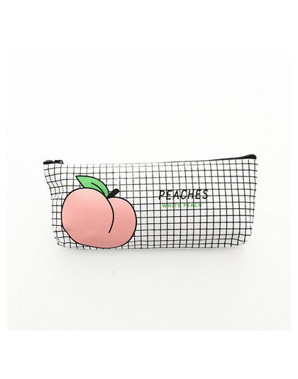 Nowe płótno Owoc Brzoskwinia piórnik szkolny piórniki dla dziewczyny piśmiennicze płótno torba ołówek estojo escolar szkolne