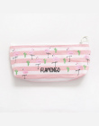 Kawaii Cute Pink Flamingo Płótno Piórnik Przechowywania Organizator Pióra Torby Etui Ołówek Bag School Supply Piśmienne