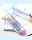 Kawaii Transparent Glitter Torby Piórnik Papiernicze Kreatywny Moda Pcv Ołówek Torba Szkoła Uczeń Piórnik Dostawy Prezent