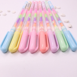 4 Sztuk/partia Rainbow Kolor Żel Długopis 6 W 1 Kolor Dekoracji Highlighter Marker Długopisy PODŁUBAĆ Album Fotograficzny Materi