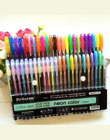 24 36 48 kolor Gel Pen Wkłady Metalowe Pastelowe Neon brokat Kolor Rysunek Szkic Marker Długopis Piśmiennicze Szkoła dla Dzieci 