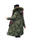 Duża futra płaszcz zimowy parka zagęszczony kobiety przeszycia slim długi płaszcz zimowy dół bawełna panie dół parka dół kurtki 