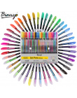Bianyo 48 sztuk Neon Glitter Gel Pen Wkłady Metalowe Pastelowe Kolor Rysunek Szkic Marker Długopis Piśmiennicze Szkoła dla Dziec
