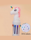 Śliczne Nowość 3/6/10 Kolory Unicorn Długopis Krzemionkowy Rainbow Kawaii Cartoon Długopis Dla Dzieci Prezent kreatywny Materiał