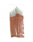12 Sztuk/partia Okrągły Kształt Nylon Hair Drewnianą Rączką Paint Brush Zestaw Narzędzi Dla Sztuki Akwarela Malarstwo Akrylowe M