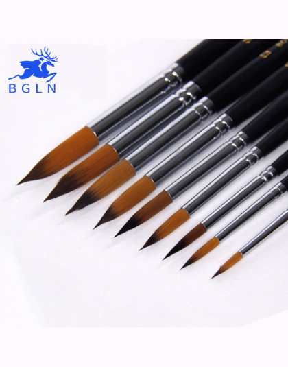 BGLN 9 sztuk Długim Uchwytem Nylonu Gwasz Akwarela Farby Pędzle Akrylowe Malarstwo Brush Pen pincel para pintura Dostaw Sztuki 8