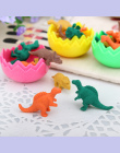 7 sztuk/zestaw Mini Rubber Eraser Śliczne Dinosaur Egg Gumka Pudełko Szkoła Papiernicze Biurowe Losowy Kolor 5*4 cm