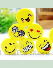 (4 sztuk/zestaw) Emoji Gumka Emocje Kawaii Gumka Ołówek Nowość Papiernicze Szkolne Kawaii Materiał Cute Gumki Hot