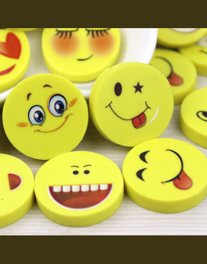 4 Sztuk Dla Dzieci Szkolne Nowy Piękny Śmieszne Twarz Uśmiech śliczne Smiley Face Eraser Twórczą Eraser Stylów Losowo wyślij