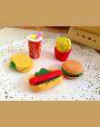 6 sztuk/zestaw Śliczne Kawaii Gumka Hamburger Żywności Frytki Hot Dog Gumka Biurowe Korekcji Dostaw