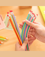 5 sztuk/partia Kolorowe Magia Bendy Miękkie Elastyczne Ołówek Z Gumką Papiernicze Uczeń Kolorowe Ołówki Szkoła Biurowy