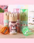12 sztuk/pudło mini kredki ołówki kreatywny papeterii cute niedźwiedź ołówki do szkoły dziewczyna chłopak Kolorowe kredki