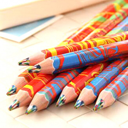 Moda 1 Sztuk Tęczy Szkoła uczeń Piśmienne Ołówek Ołówki Kredki do Rysowania Wysokiej Jakości dzieci Rysunek Malarstwo Ołówek