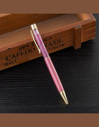 Długopis 1.0mm Luksusowe Długopis Przepływu Oleju Kryształ Złota Folia Metal Miedzi Kolorowe Wysokiej jakości Złota Proszku Pias